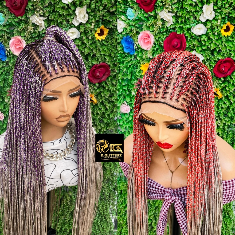 MICRO KNOTLESS BRAIDED WIGS ON 7*7 LACE CLOSURE 48"